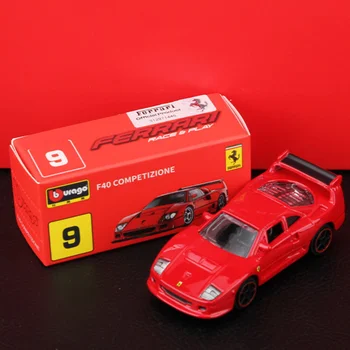 1/64 Bugatti № 9 Ferrari F40 COMPETIZIONE Легкосплавная Модель Автомобиля, Изготовленная на Заказ, Игрушечные Транспортные Средства, Карманное Украшение Автомобиля, Детские Игрушки, Подарки Мальчику
