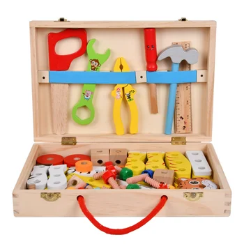 Детский деревянный набор инструментов, наборы винтов и гаек, симуляторы, ремонтные комплекты, детские развивающие игрушки