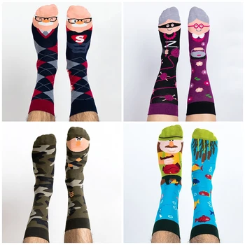 Мультяшные нерегулярные носки AB в стиле унисекс Для мужчин и женщин, Пара Модных Креативных новинок, Хлопчатобумажные Носки, Женские Мужские подарки Оптом